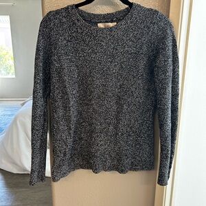 LOFT Black and White Crew Neck Sweater